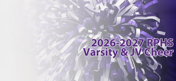  pop poms with the text rphs varsity and jv cheer